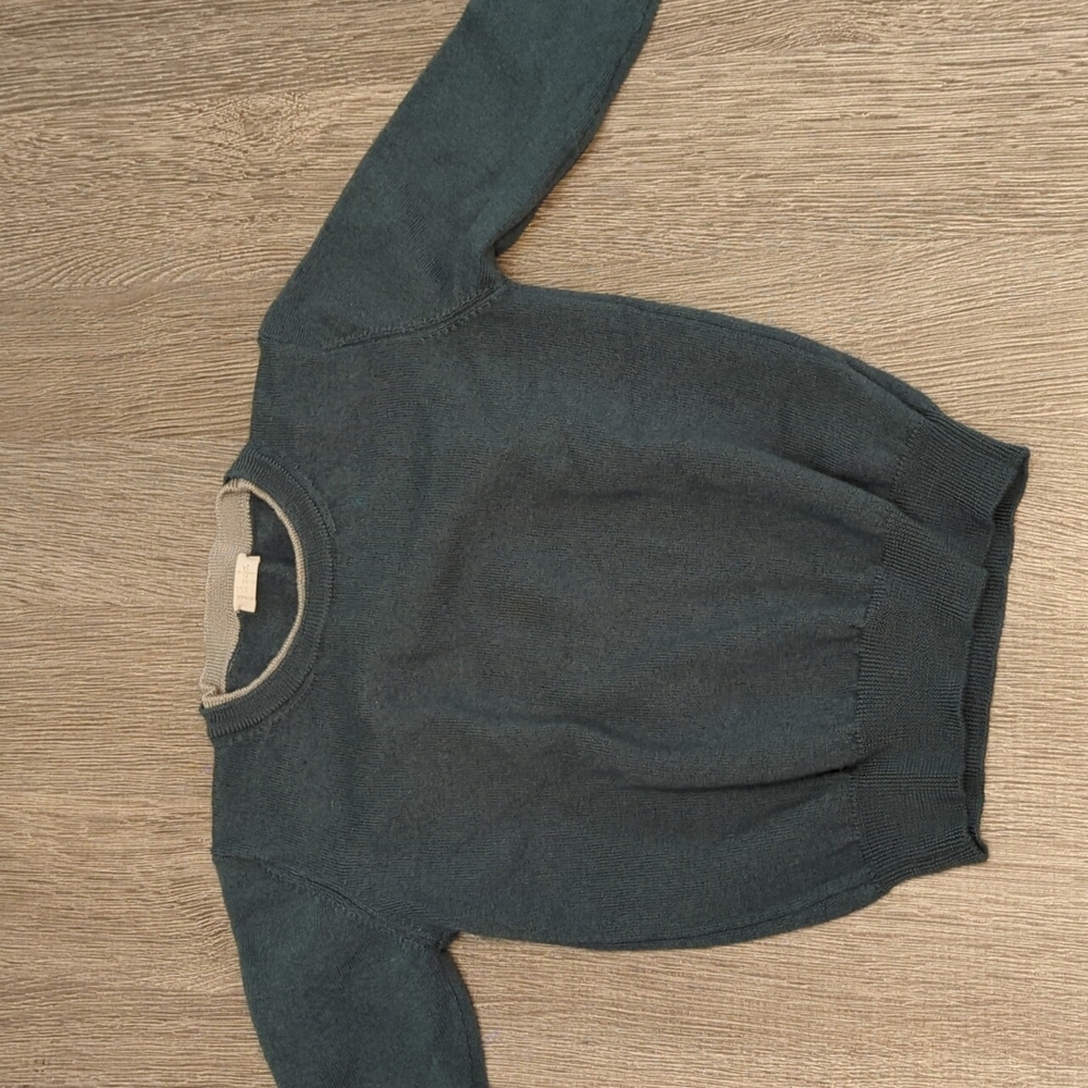 Il gufo teal Merino wool crew neck sweater